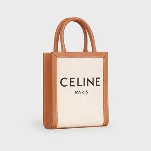 CELINE Vertical Crossbody Tote in Celine Print & Calfskin